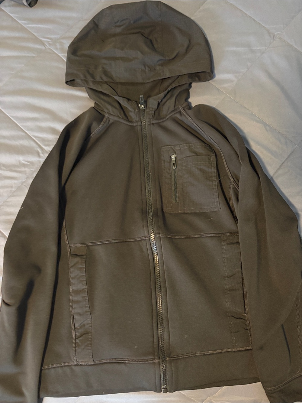 Athletic Works Olive Hooded Zip Jacket
